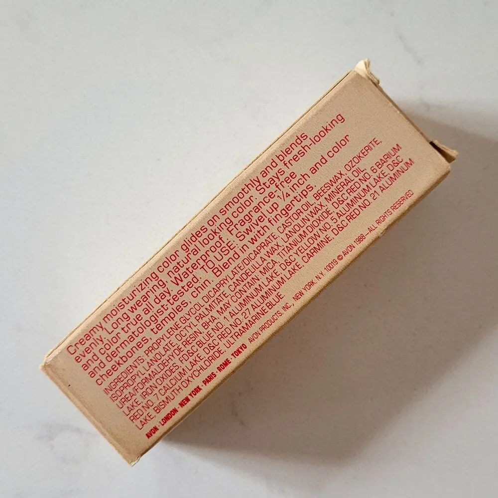 Avon Blush Sticks Natural Radiance Moon Roses 1988 Vintage New w Box READ